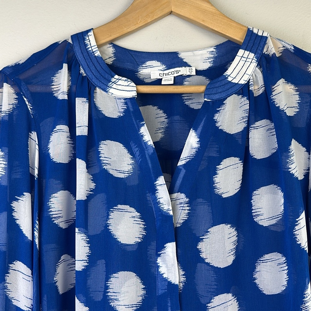 Chico's Blue and White Blouse - Picture 6 of 16
